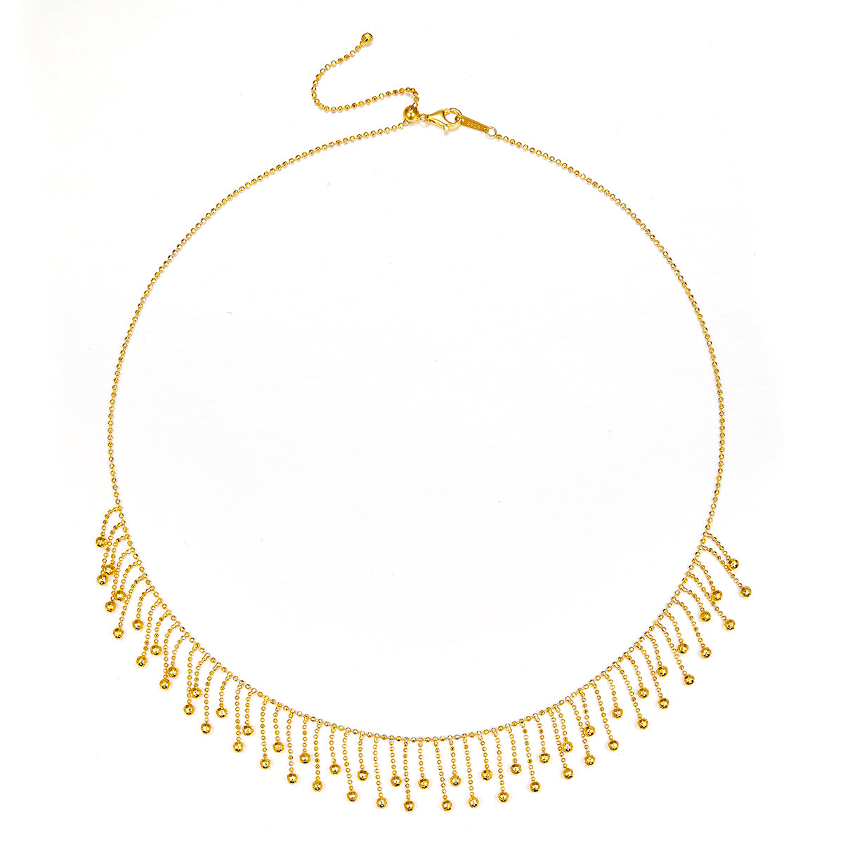 Planderful S925 Silver Gold Plated Italian Lace Beaded Tassel Necklace For Women Gift