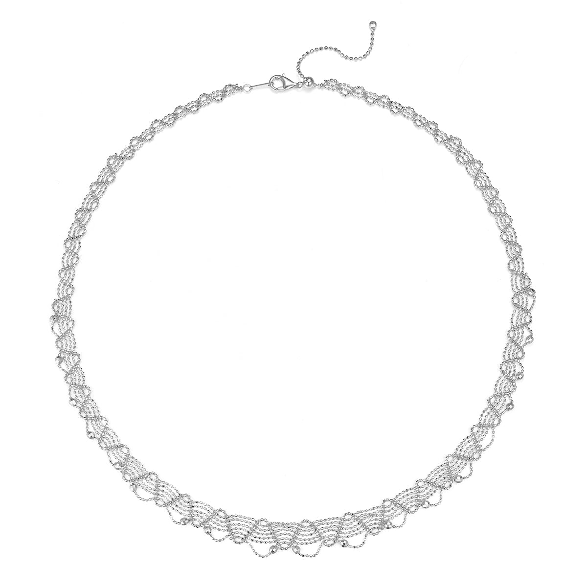 Planderful Everyday Genie S925 Silver Gold Plated Italian Craftsmanship Lace Double Layer Necklace For Her