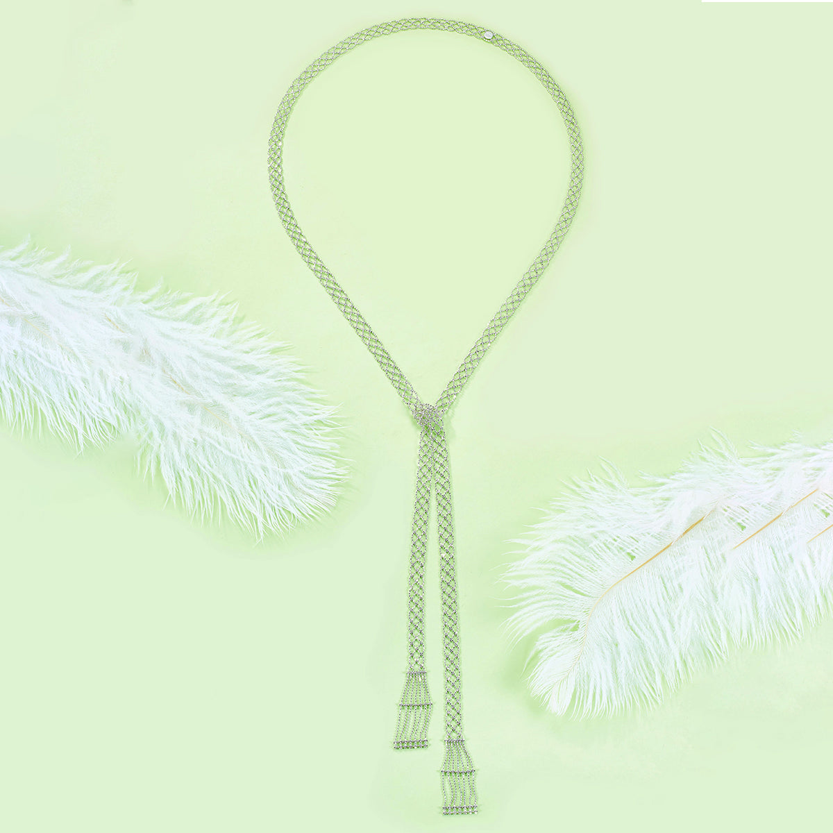 Planderful S925 Silver Necklace Luxurious Gold Plated Italian Lace Mesh 100cm Long For Women