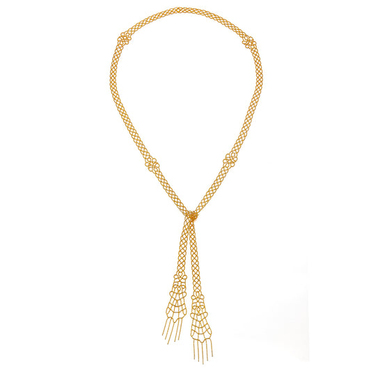 Planderful S925 Silver Plated Lace Necklace 100cm Long Chain Elegant Flower Pattern for Women