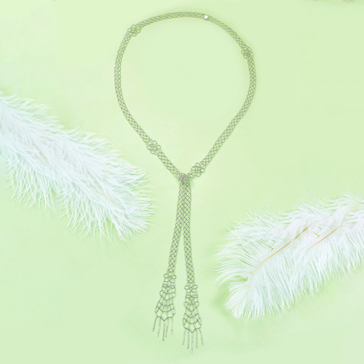 Planderful S925 Silver Plated Lace Necklace 100cm Long Chain Elegant Flower Pattern for Women