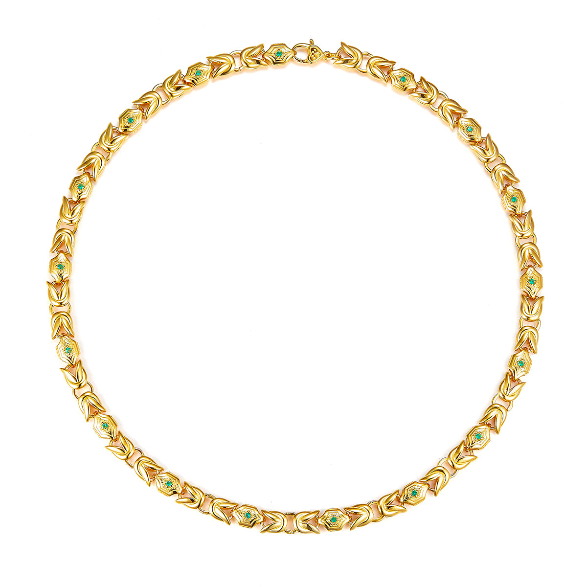 Planderful Lab Grown Emerald Necklace Sterling Silver 45cm Bold Hip Hop Luxury Jewelry For Style Lovers