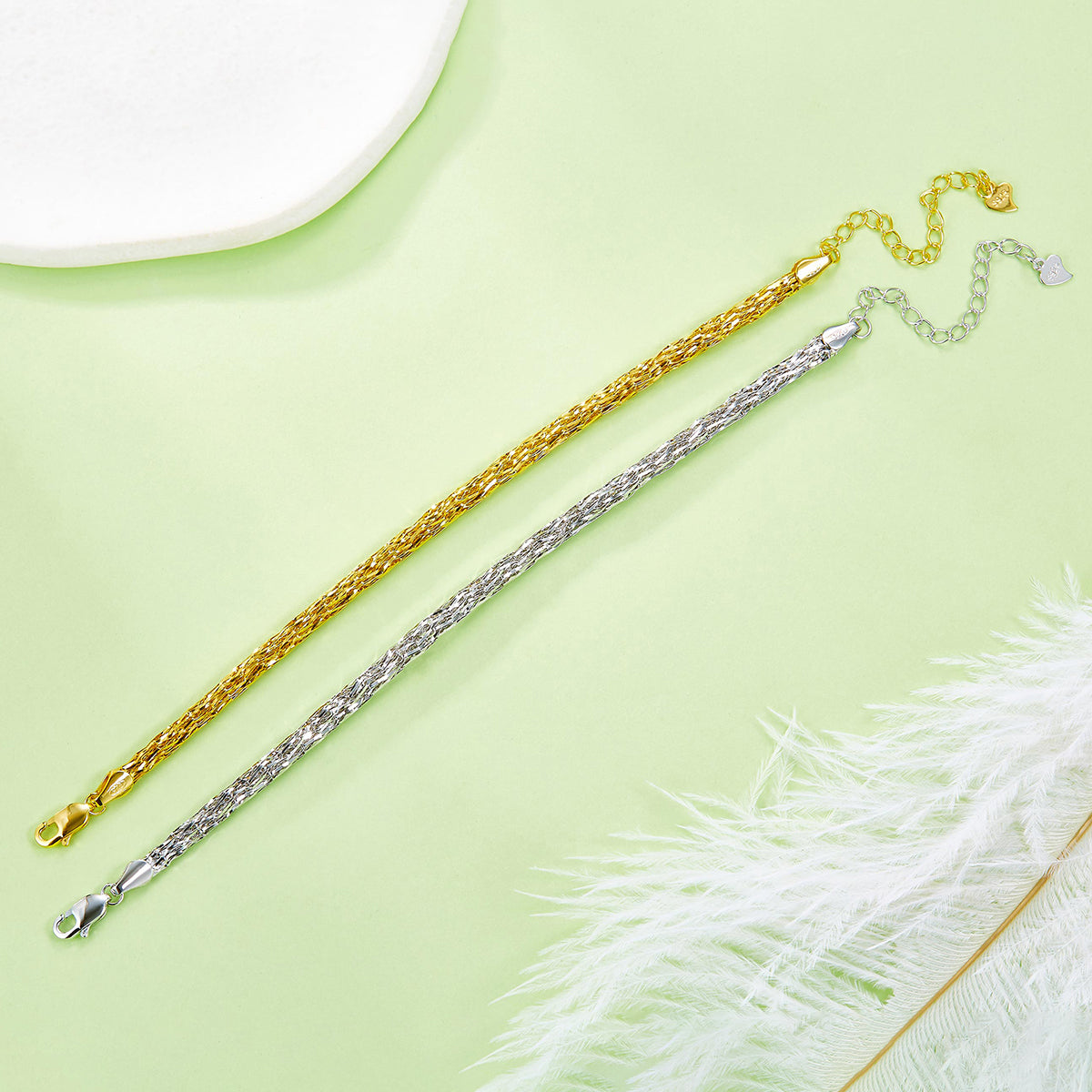 Planderful S925 Silver Plated Woven Bracelet Everyday Wear