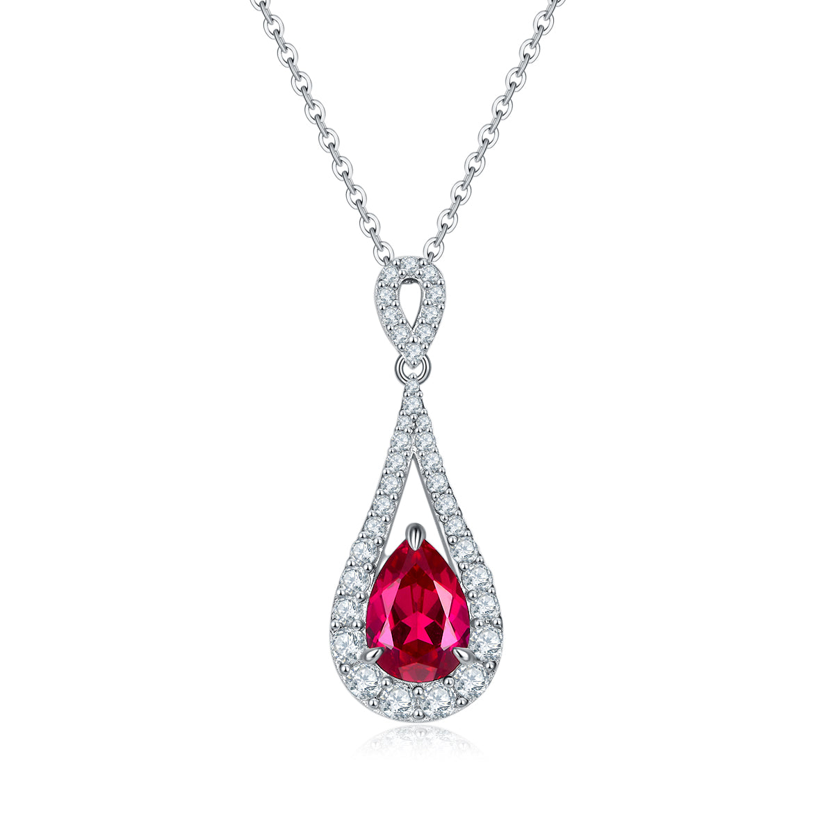 Planderful Colorful Lab Grown Gemstone Water Drop Necklace For Her Gala Fireworks Collection