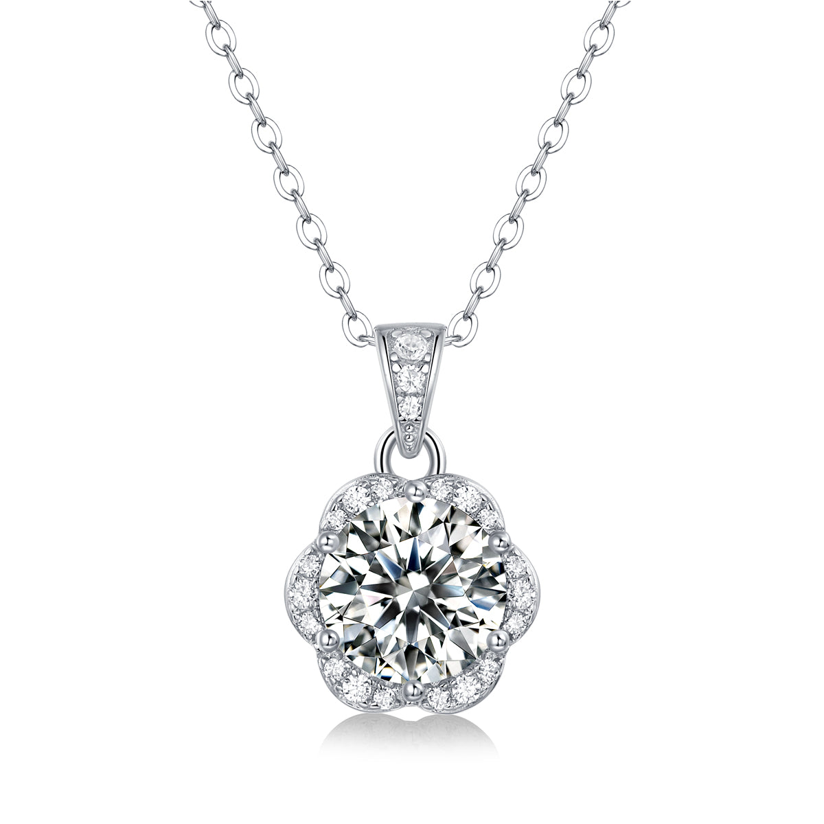 Planderful Moissanite Necklace Sparkling Clover For Women