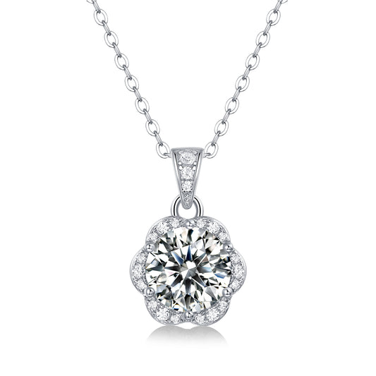 Planderful Moissanite Necklace Sparkling Clover For Women