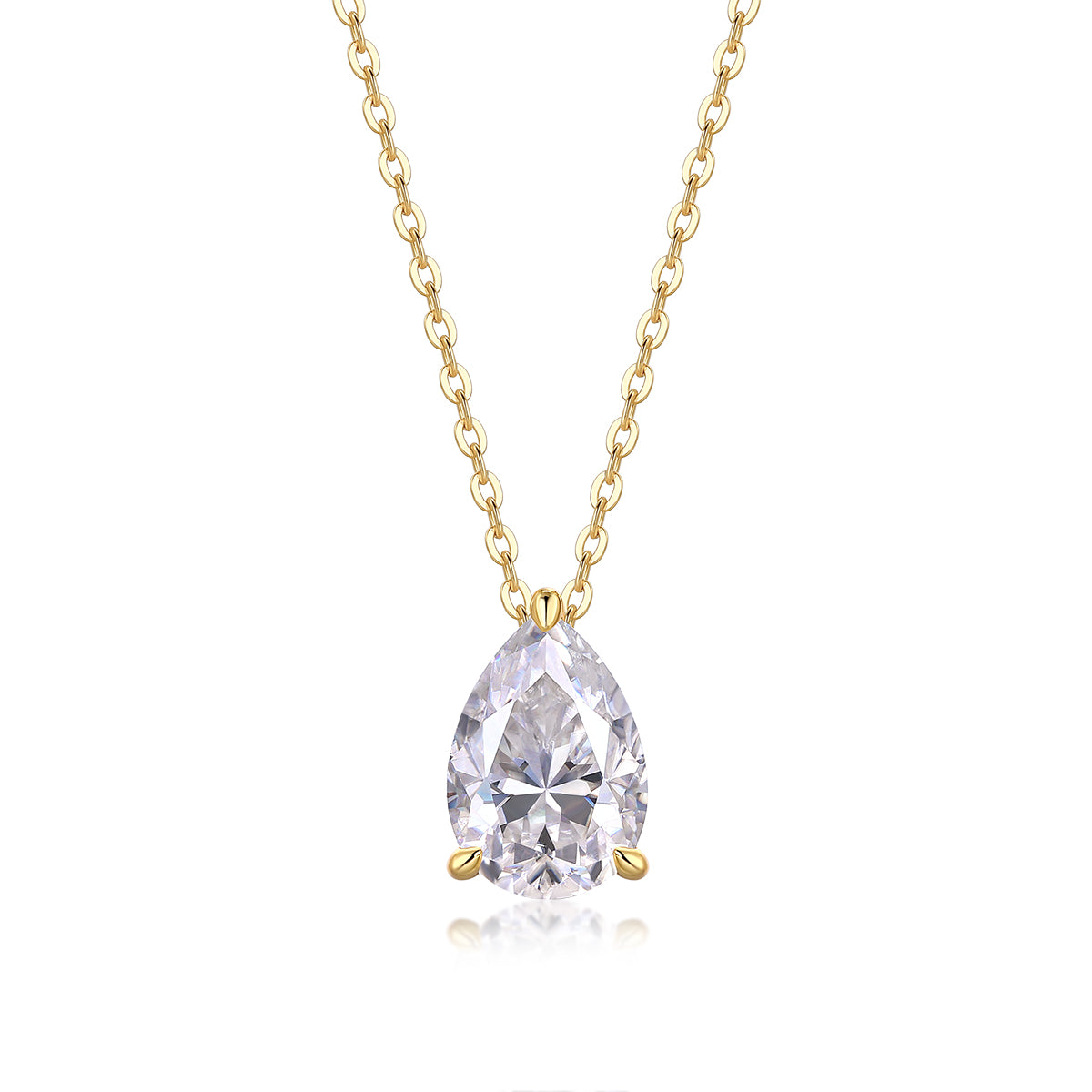 Planderful Moissanite Diamond Pendant Necklace S925 Gold Plated Silver Minimalist Sparkle For Women 40 To 45cm