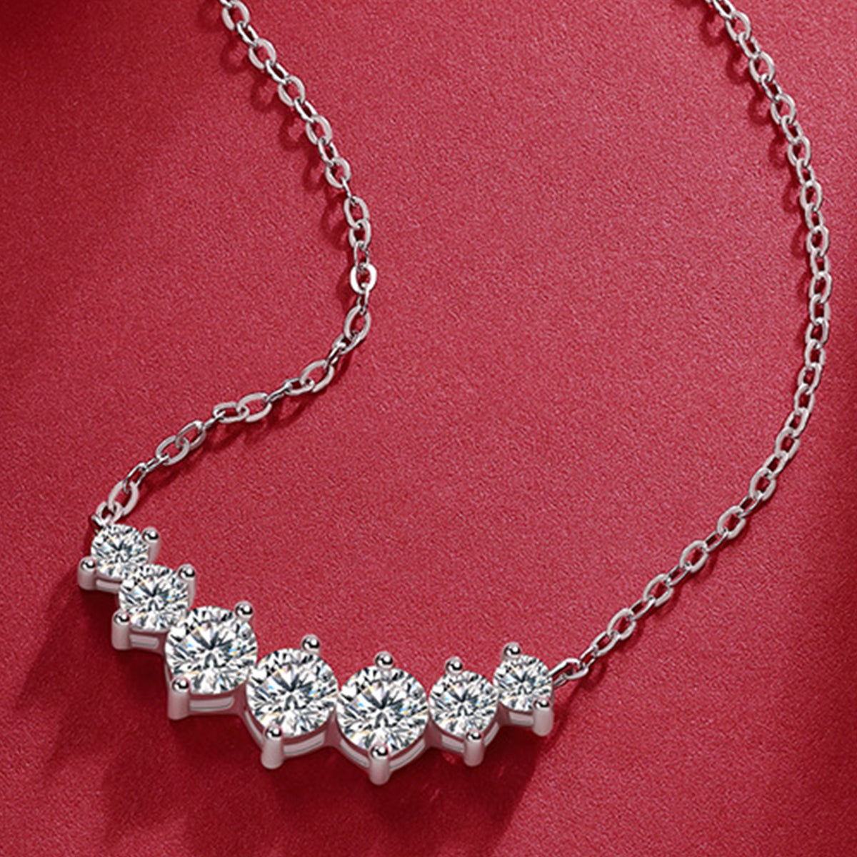 Planderful Moissanite Pendant Necklace 1.23CT S925 Silver Plated Sparkling Collarbone Jewelry For Her