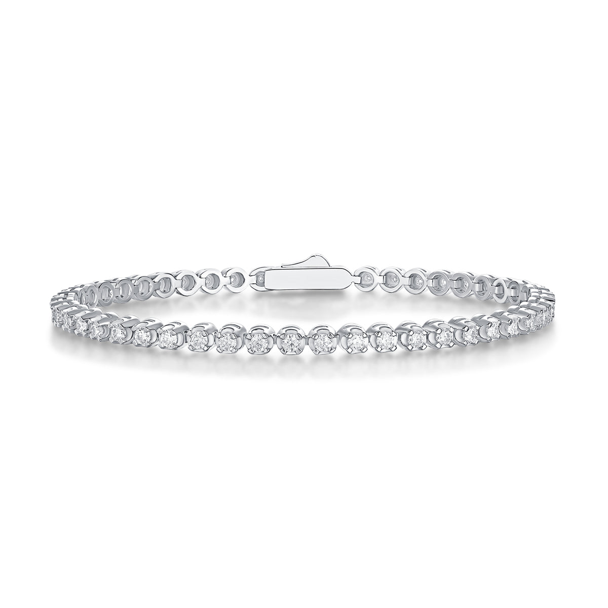 Planderful Moissanite Tennis Bracelet 1.41CT S925 Silver Plated Platinum Exquisite Sparkle For Her Gift
