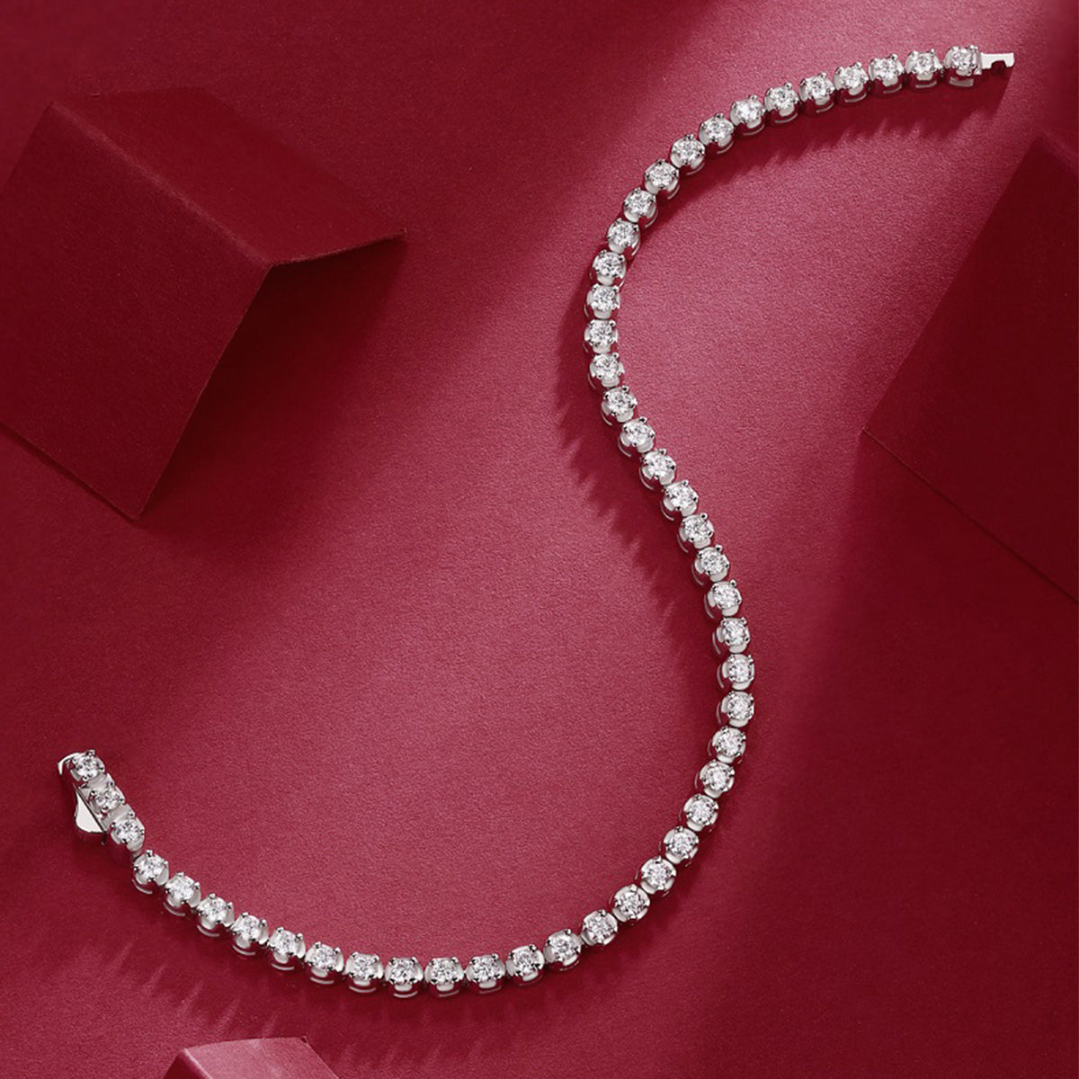 Planderful Moissanite Tennis Bracelet 1.41CT S925 Silver Plated Platinum Exquisite Sparkle For Her Gift