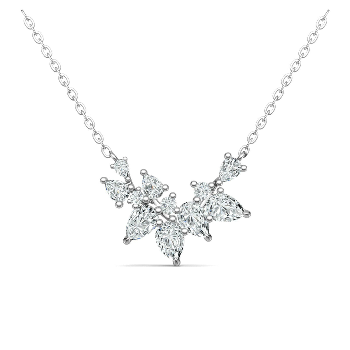Planderful Moissanite Pear Necklace 3.21ct For Women