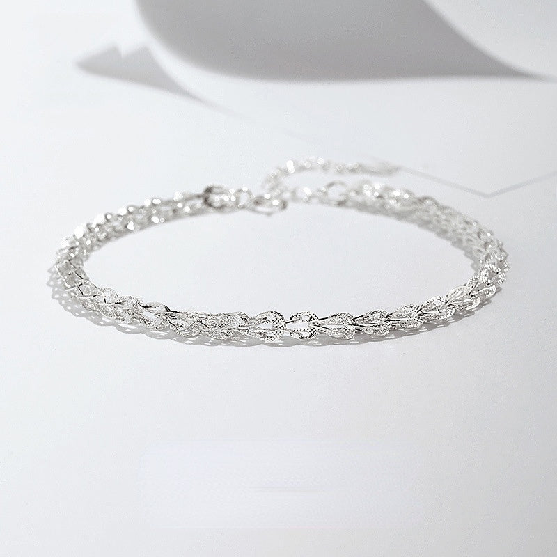 Sparkling Wave Silver Bracelet for Women