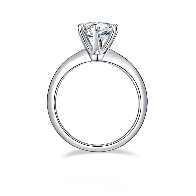 (Four Colours) 1.5CT Moissanite Round Cut Solitaire Ring for Women