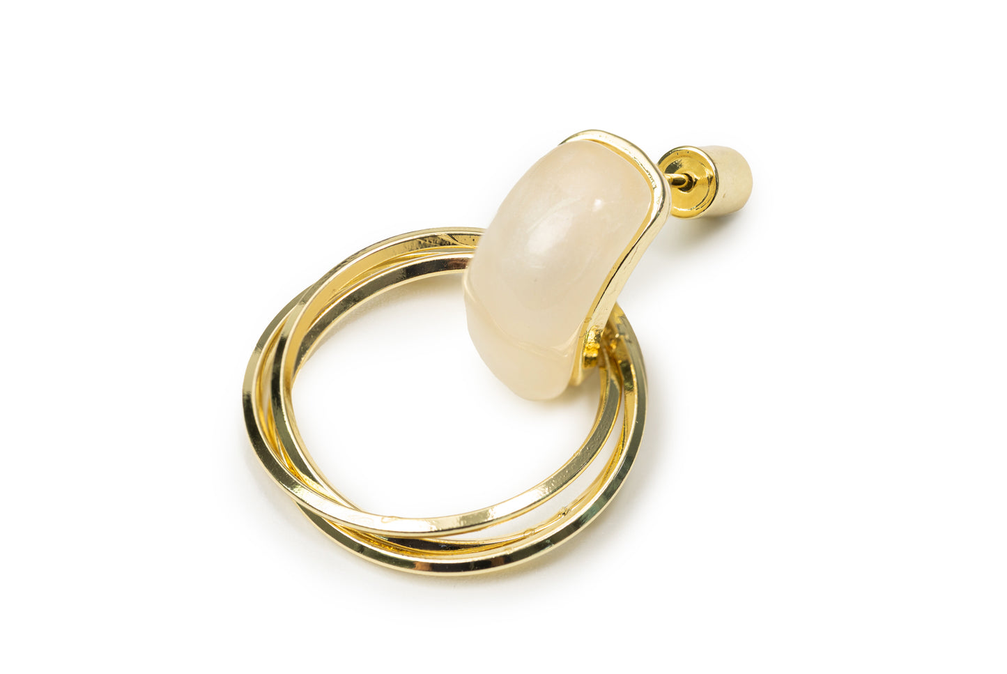 Planderful Golden Round Drop Earrings - Golden Drop Earrings for Women