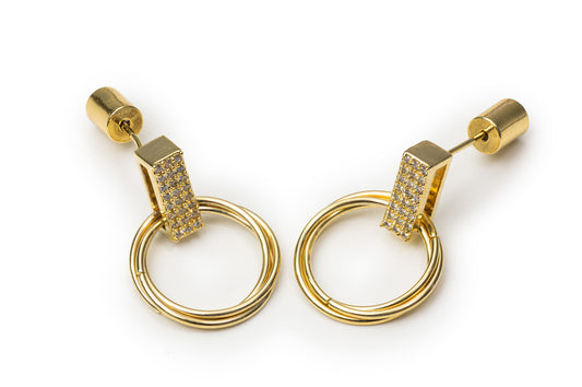 Planderful Golden Egyptian Round Drop Earrings - Golden Drop Earrings for Women