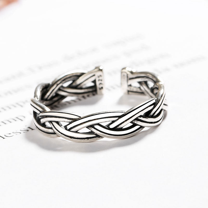 Vintage Interwoven Design Silver Ring