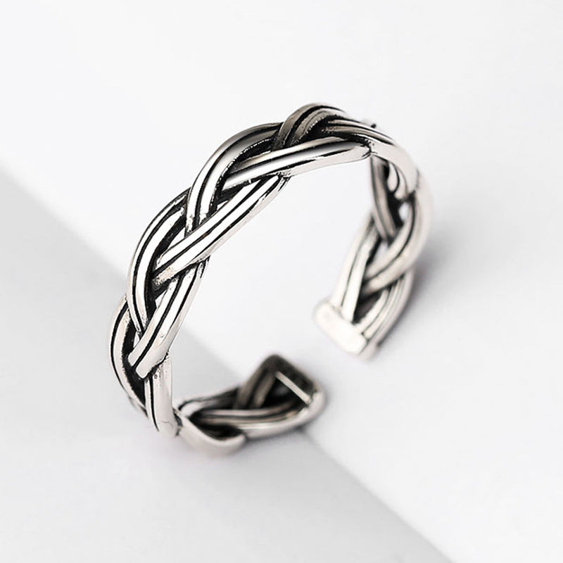 Vintage Interwoven Design Silver Ring