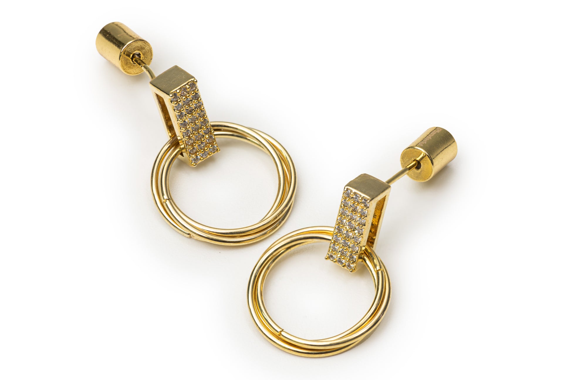 Planderful Golden Egyptian Round Drop Earrings - Golden Drop Earrings for Women