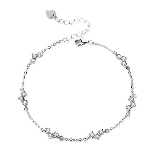 Little V Zircon Beading Silver Bracelet for Women