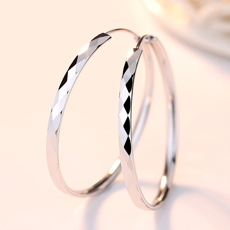 Exaggerated Silver Hoop Earrings for Women