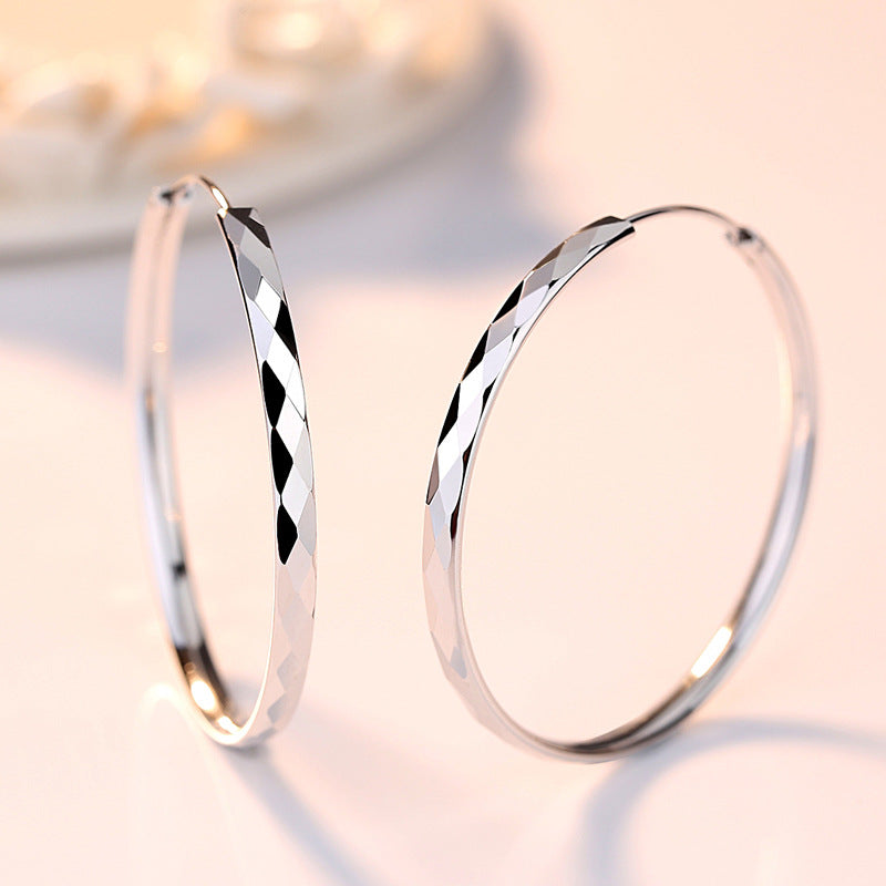 Exaggerated Silver Hoop Earrings for Women