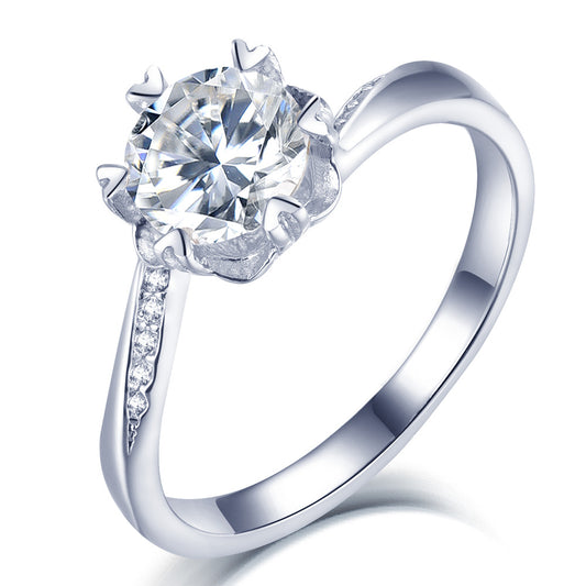 Twisted Arm Love Six Prongs 1.0 Carat Moissanite Engagement Ring