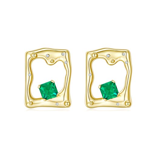 Golden Vibrant Spring Enamel Earrings for Women
