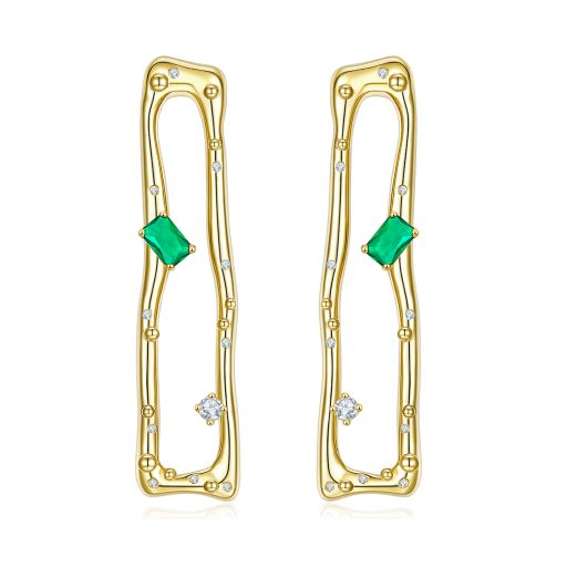 Golden Vibrant Spring Enamel Earrings for Women