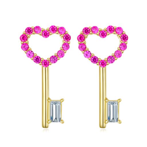 Love Key Enamel Earrings for Women