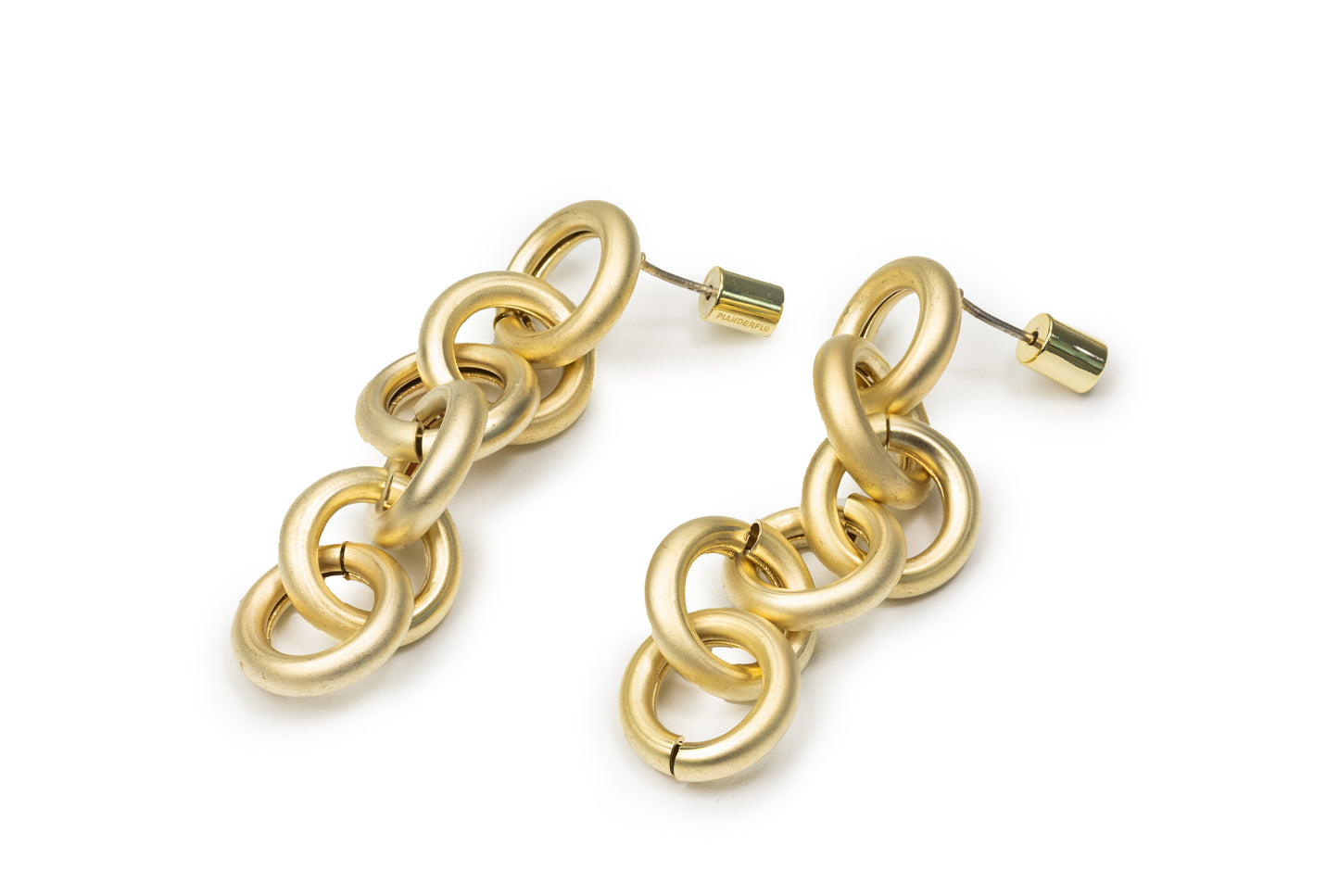 Planderful Golden Round Chains Drop Earrings - Golden Drop Earrings for Women