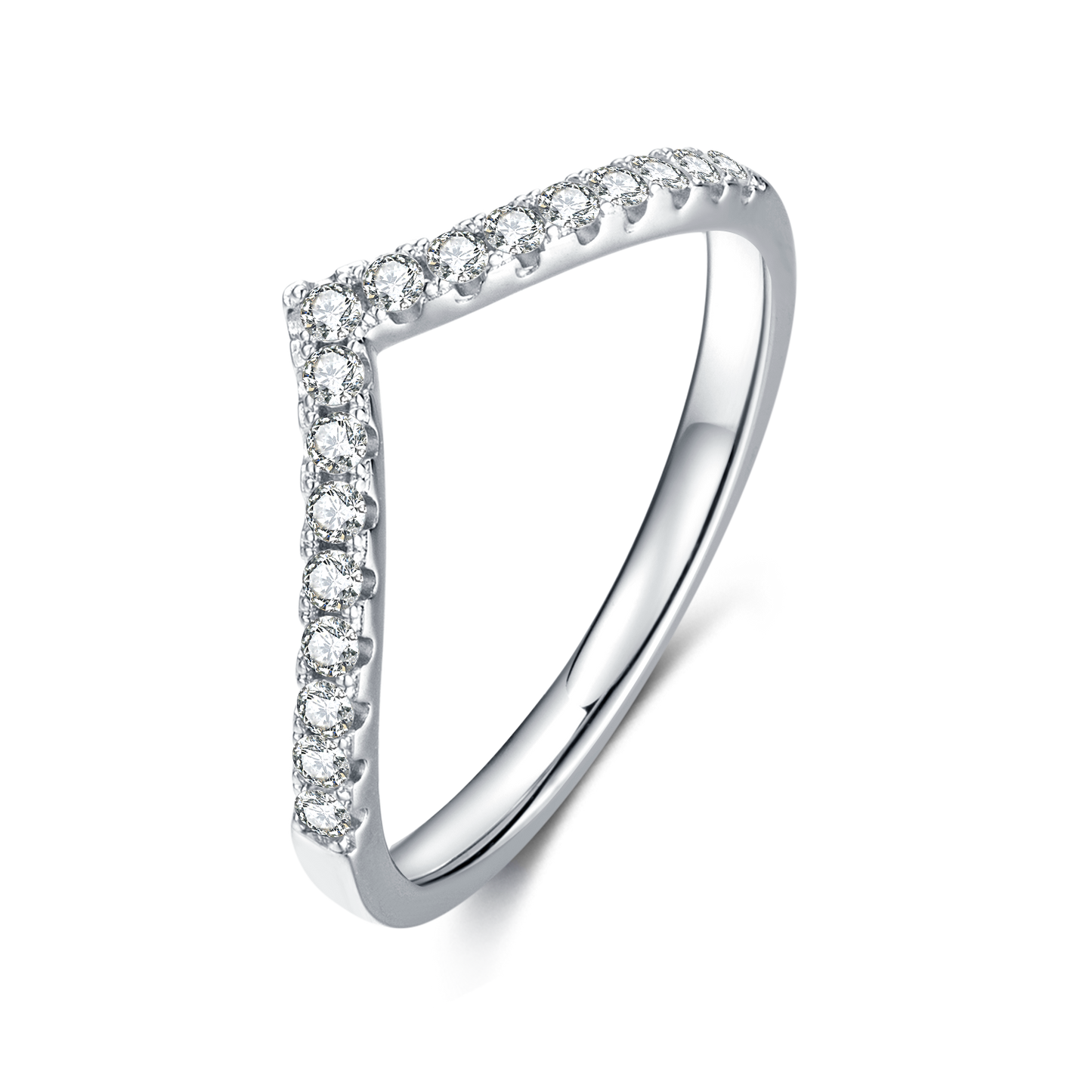 V Eternity Moissanite(0.33ct) Ring for Women