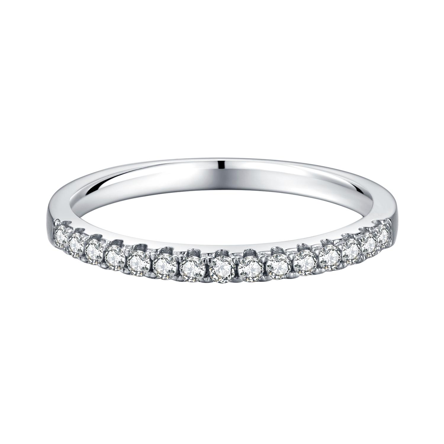 Half Eternity Moissanite(0.33ct) Round Cut Ring for Women