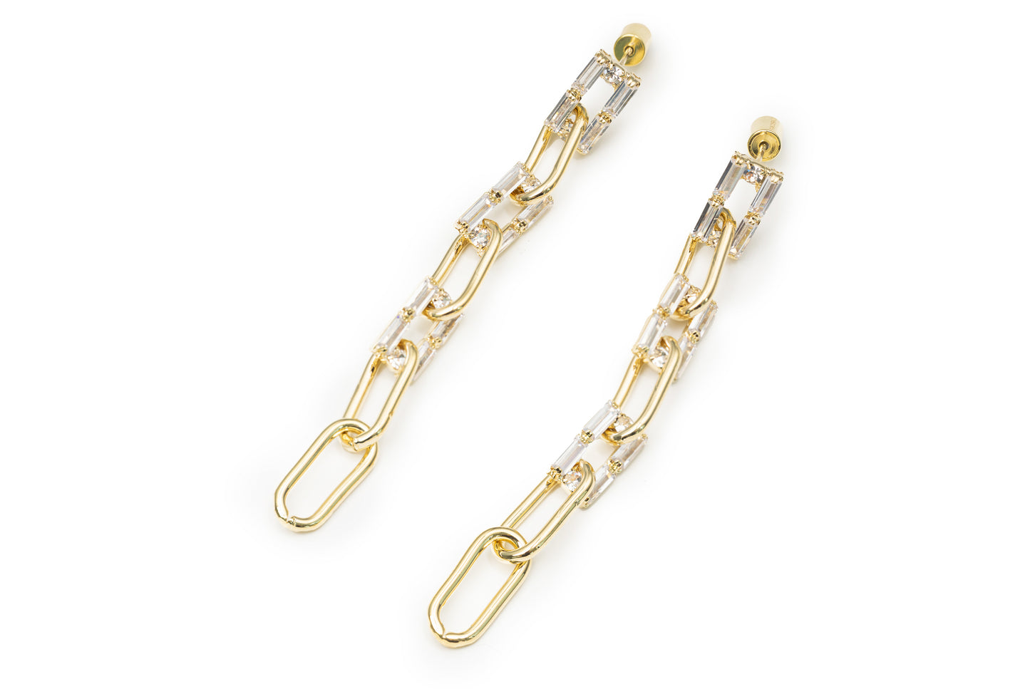Golden Chain Drop Earrings - Golden Drop Earrings for Women (long)