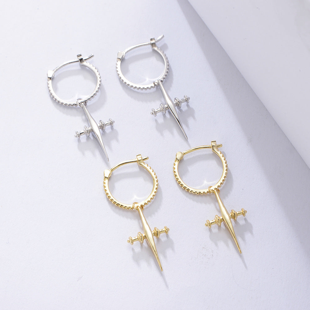 Cross Silver Drop Earrings for Women