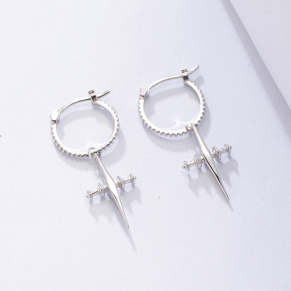 Cross Silver Drop Earrings for Women