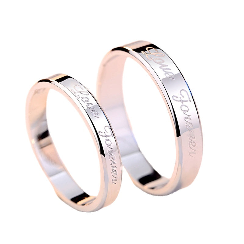 LOVE FOREVER Silver Couple Ring for Women