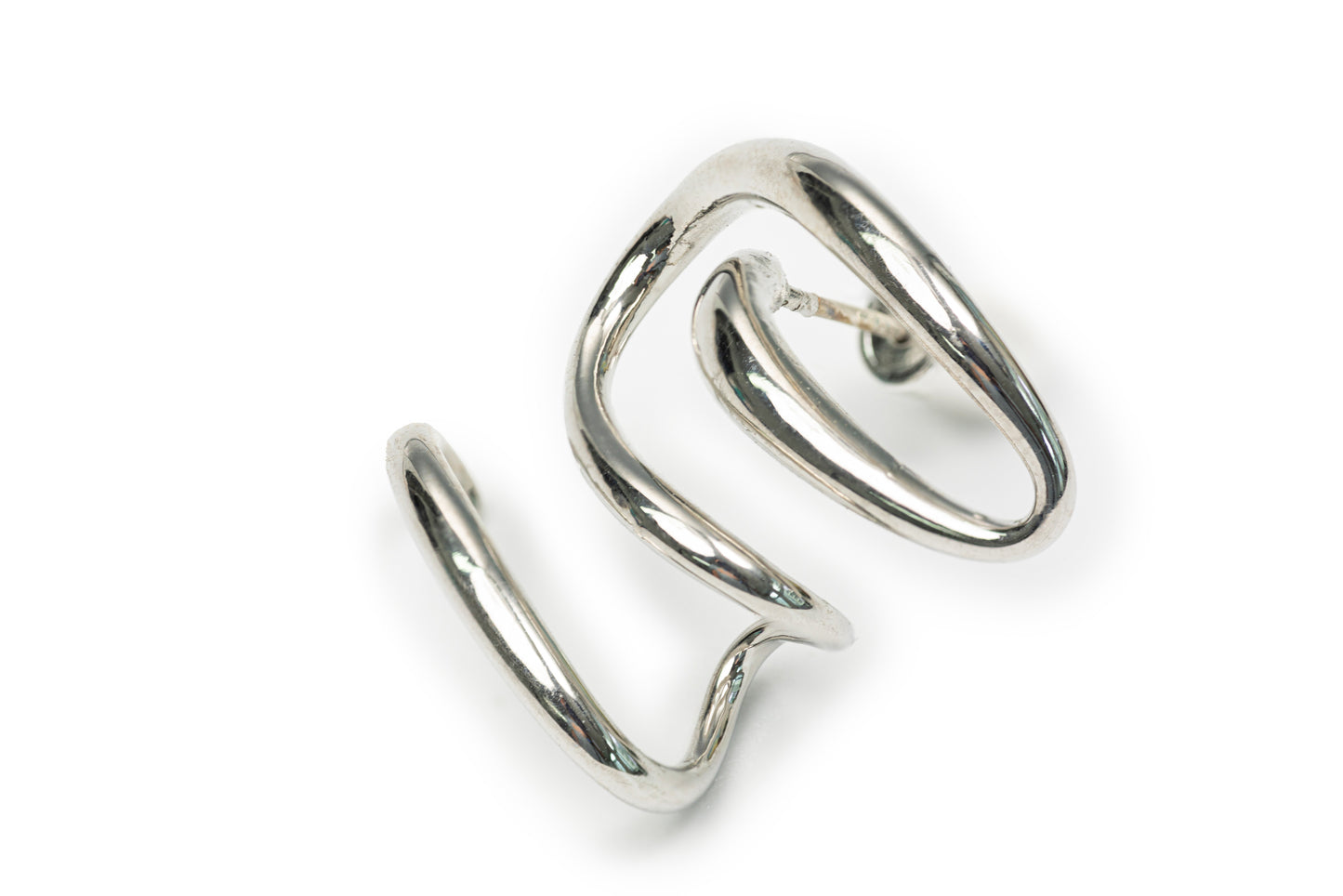Silver Curve Studs (Only One Not In Pair)
