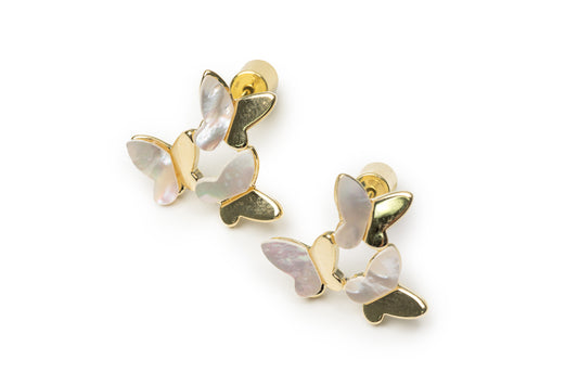 Planderful Butterfly Embrace Studs - Golden Studs for Women