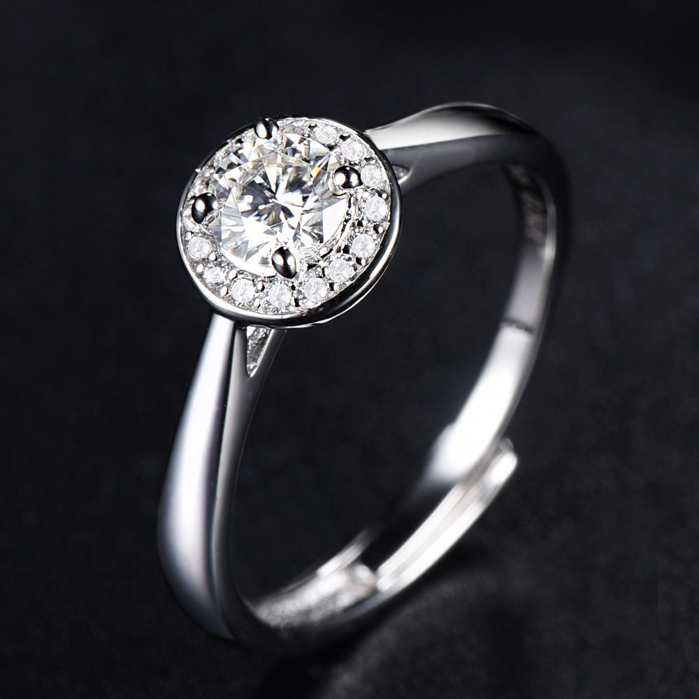 Soleste Halo Round Cut Moissanite Engagement Ring