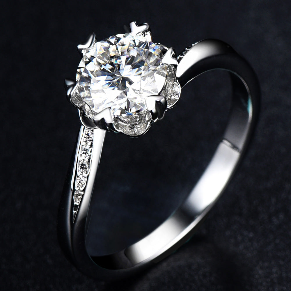 Twisted Arm Love Six Prongs 1.0 Carat Moissanite Engagement Ring