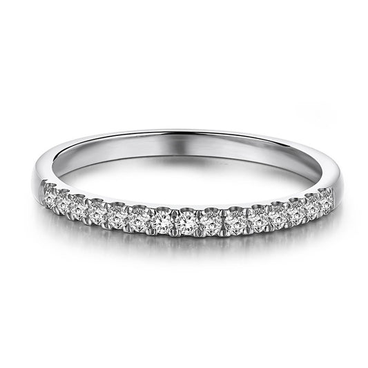 Fine Row Zircon Silver Ring for Women