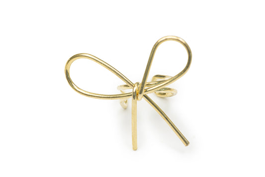Planderful Golden Bow Ear Clip - Golden Clip for Women (Only One Not in Pair)