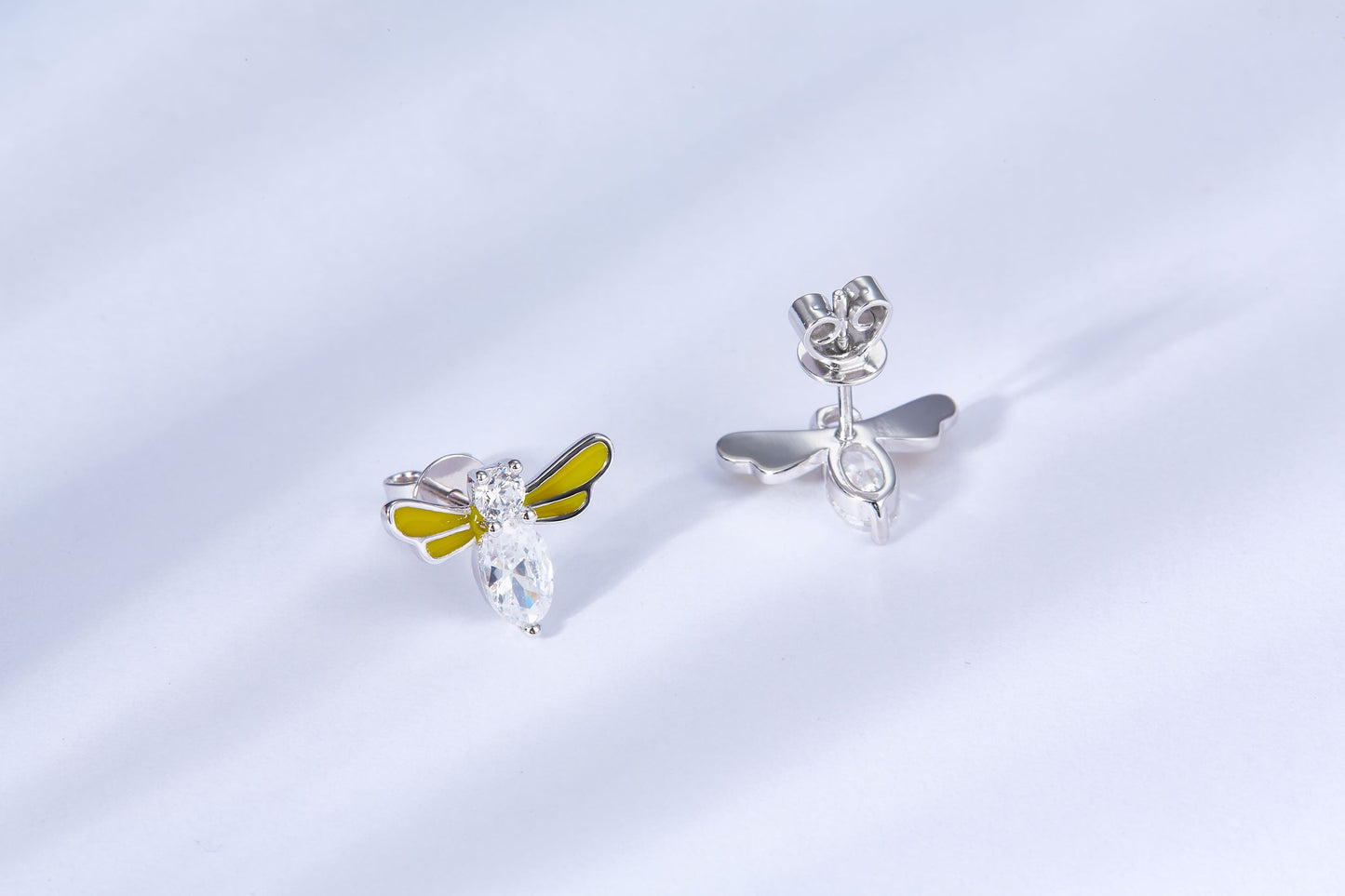 Little Bee Enamel Studs Earrings for Women