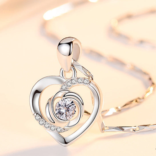 (Pendant Only) Valentine's Day Gift Eternal Heart with Zircon Silver Pendant for Women