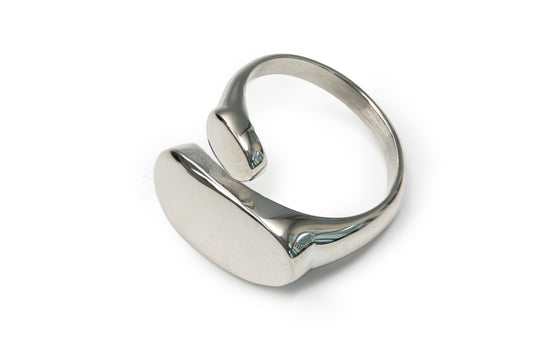 Planderful Glazed Curve Ring - Silver Ring for Women