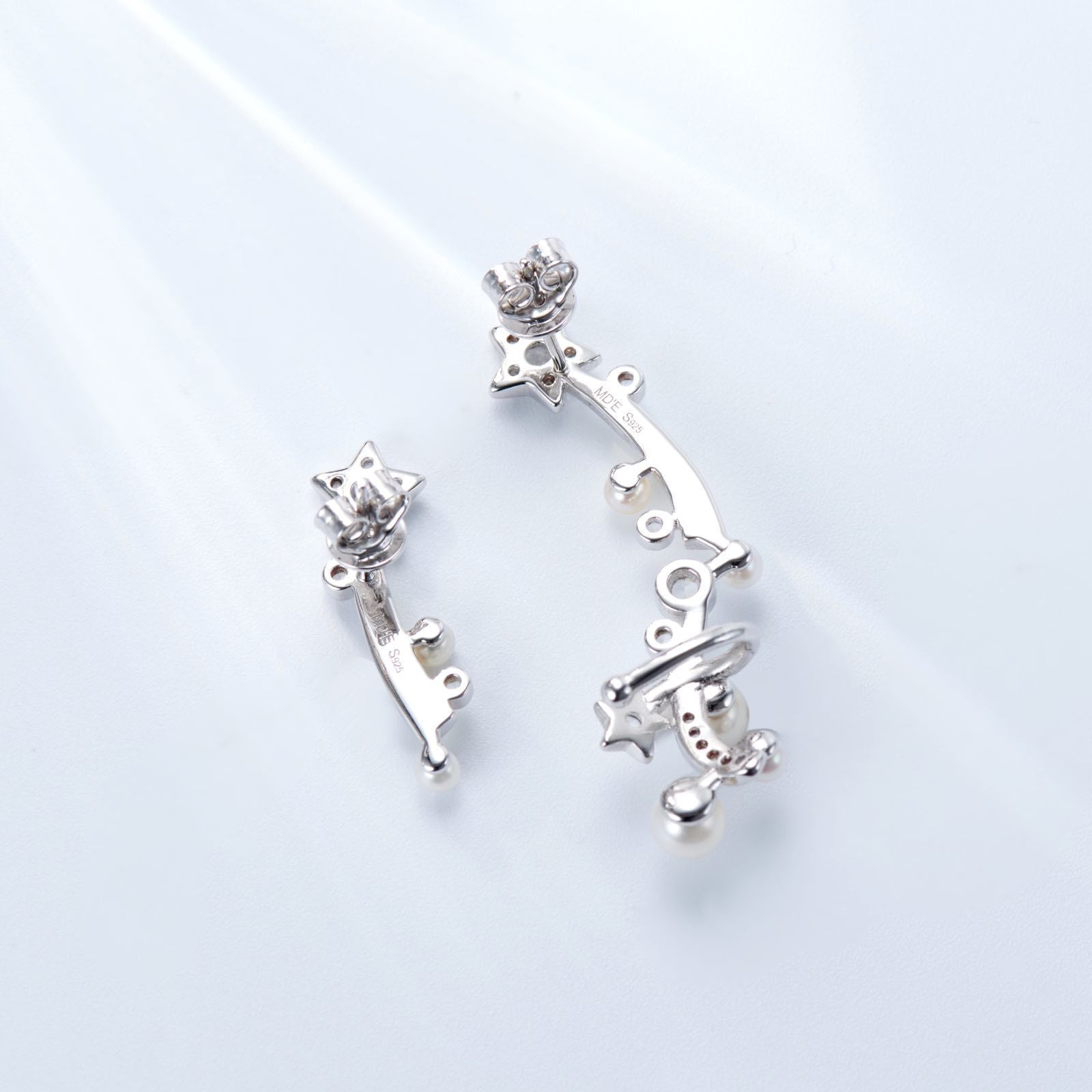Meteor Enamel Ear Bone Clips and Studs Earrings for Women