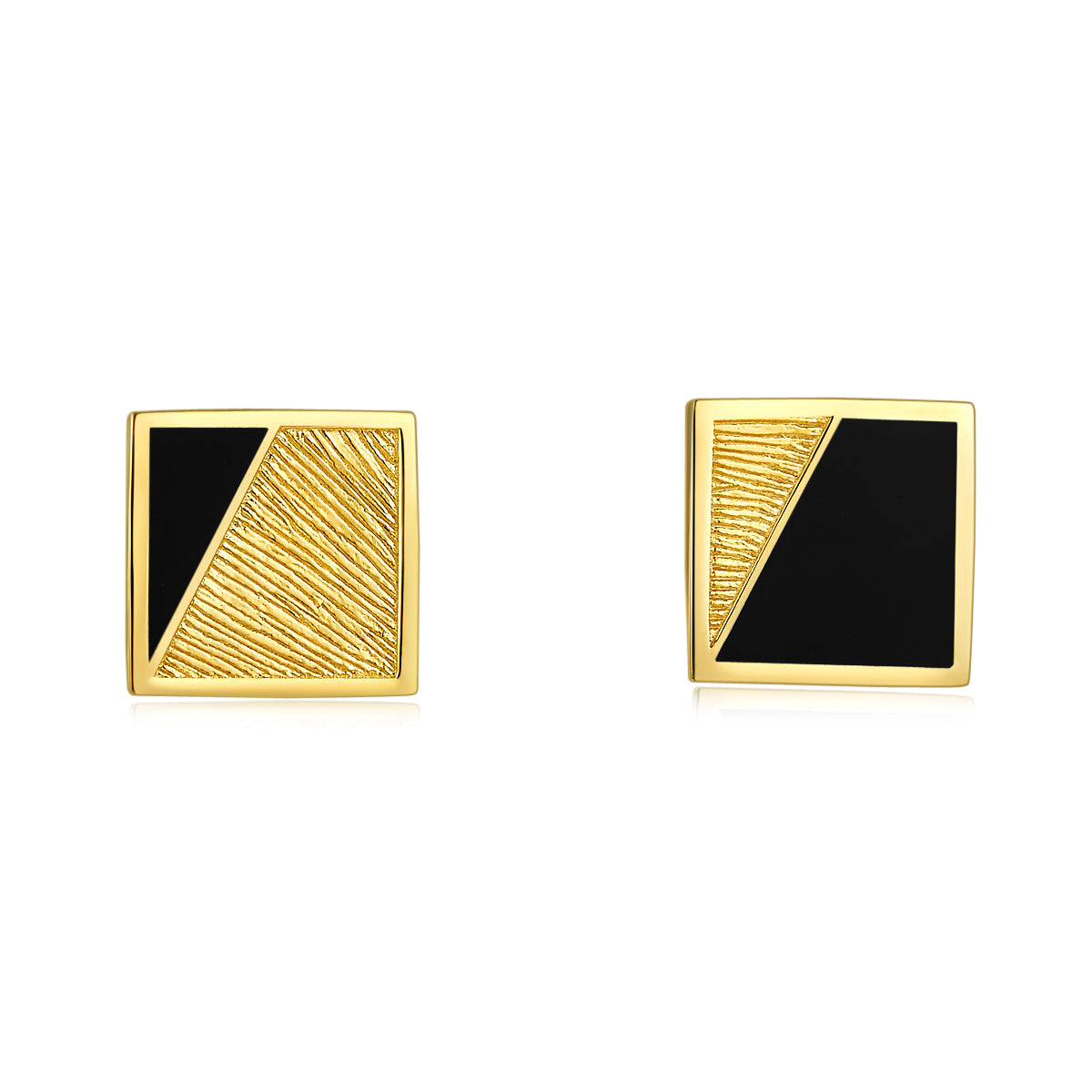(Two Colours) Square Enamel Silver Studs Earrings for Women