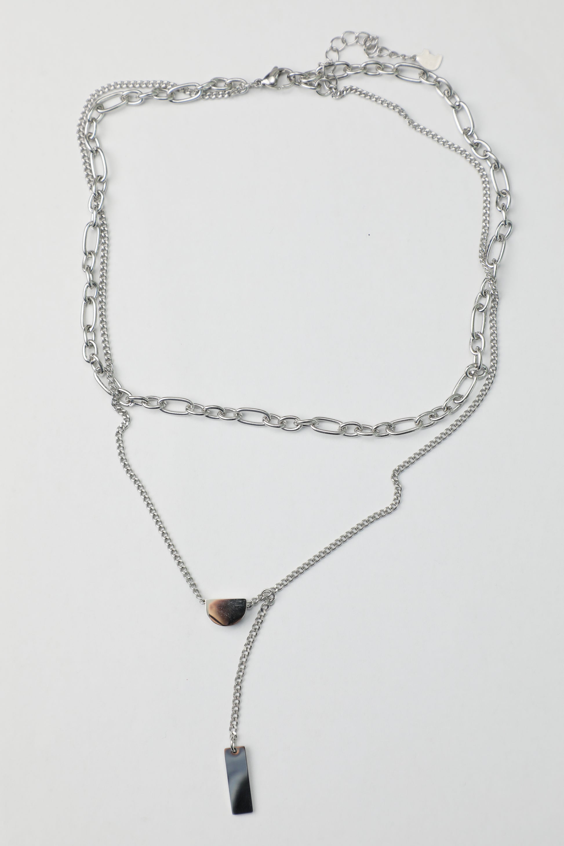 Layered Half-moon Necklace - Silber Necklace for Women