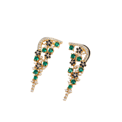 Gold Colour Fantasy Wings Enamel Earrings for Women