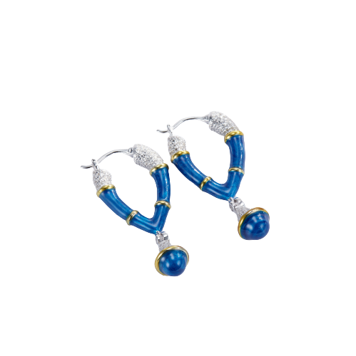 Starry Sky Enamel Drop Earrings for Women